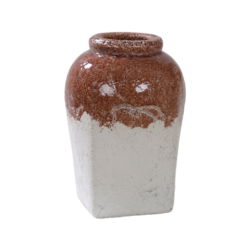 Boulder, Vase, dia20xH29xW20cm, Beige/Brown